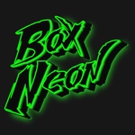 Beautiful neon text in a box