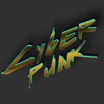 Cyberpunk 3D text: volumetric text