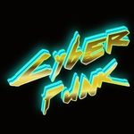 Cyberpunk font with neon backlight