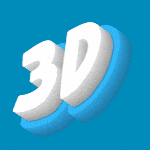 GIF Animation of 3D font