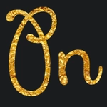 Gold lettering with font xiogfto