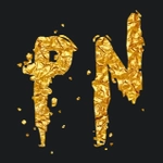 Gold lettering with font mbthinktwice