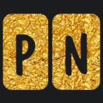 Gold lettering with font dominocmrndcrn