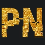 Golden glitch inscription with font hacked