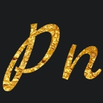 Gold lettering with font Marck Script