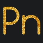 Gold lettering with font Comfortaa