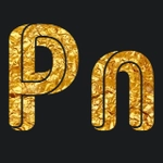Gold lettering with font Coreescher